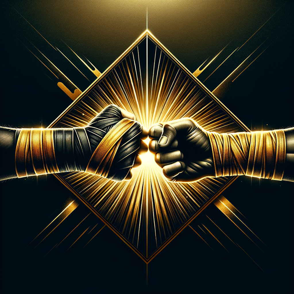 フィストバンプする2人のファイター