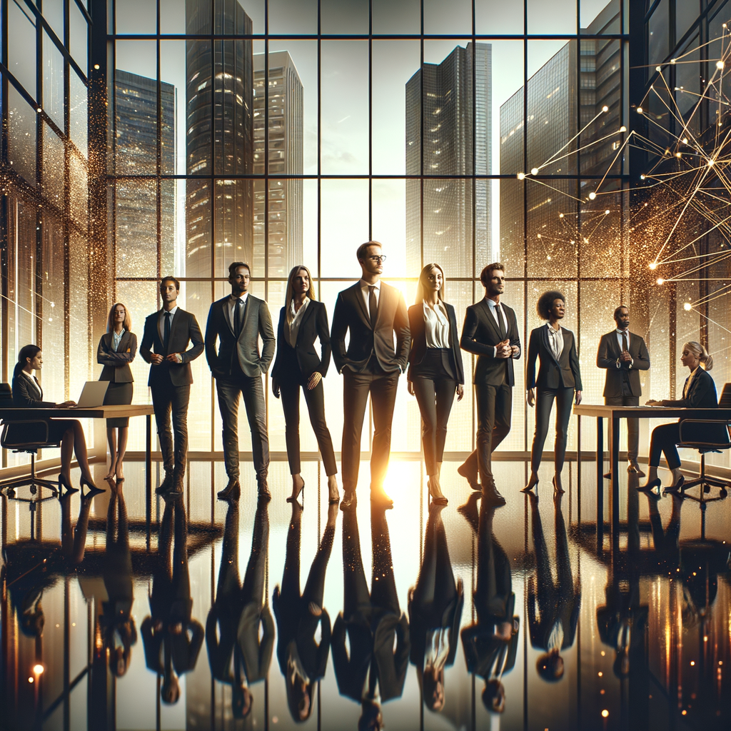 チームが一体となって前進するイメージ