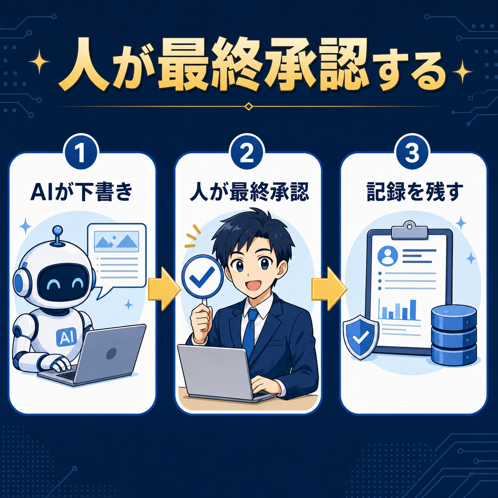 人が最終承認する3ステップ