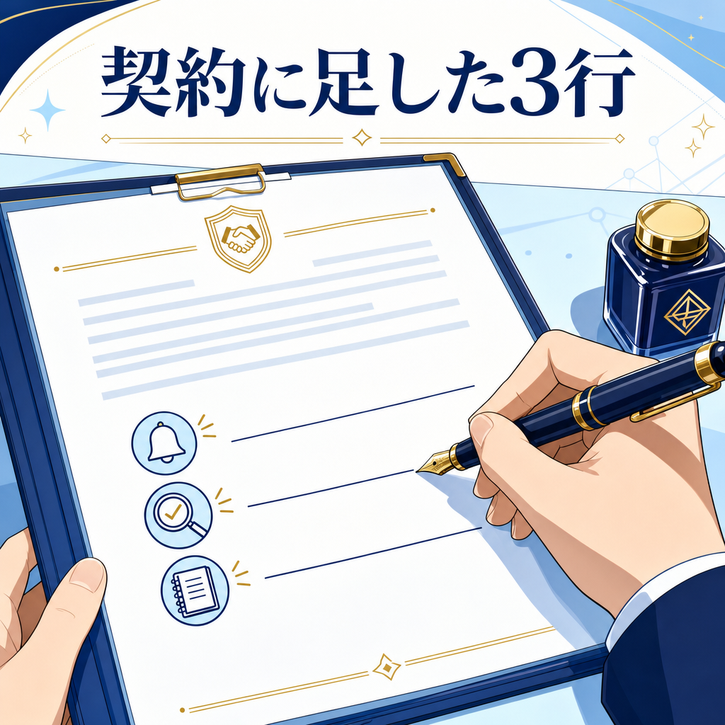 契約に足した3行