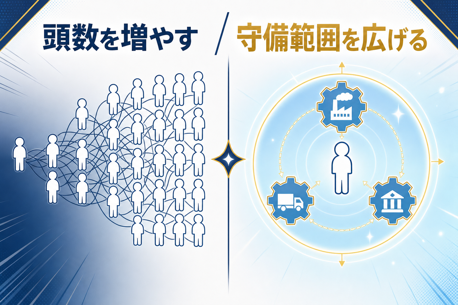 頭数を増やすか、守備範囲を広げるか