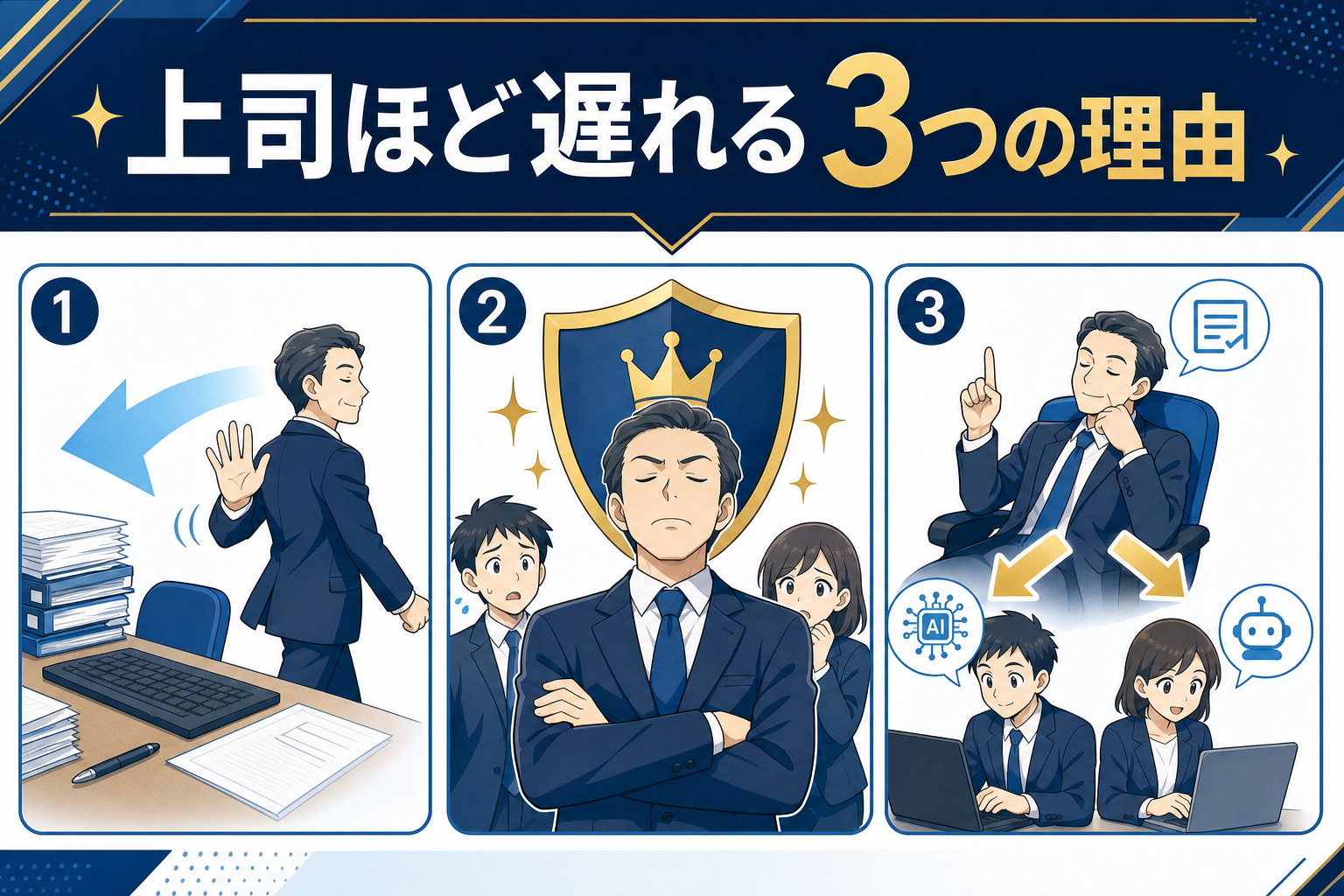 なぜ上司ほど遅れるのか