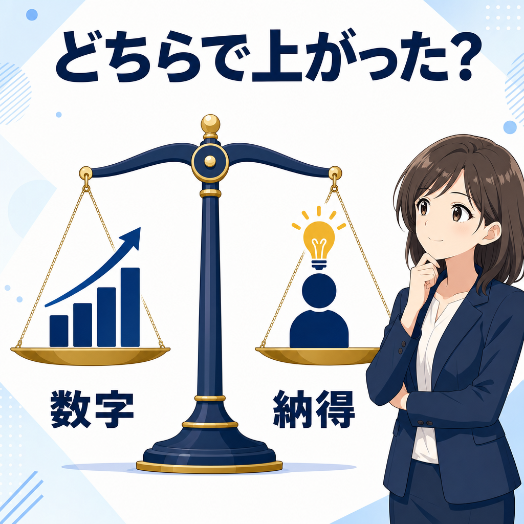 数字が上がったこと／ゆがめていないこと