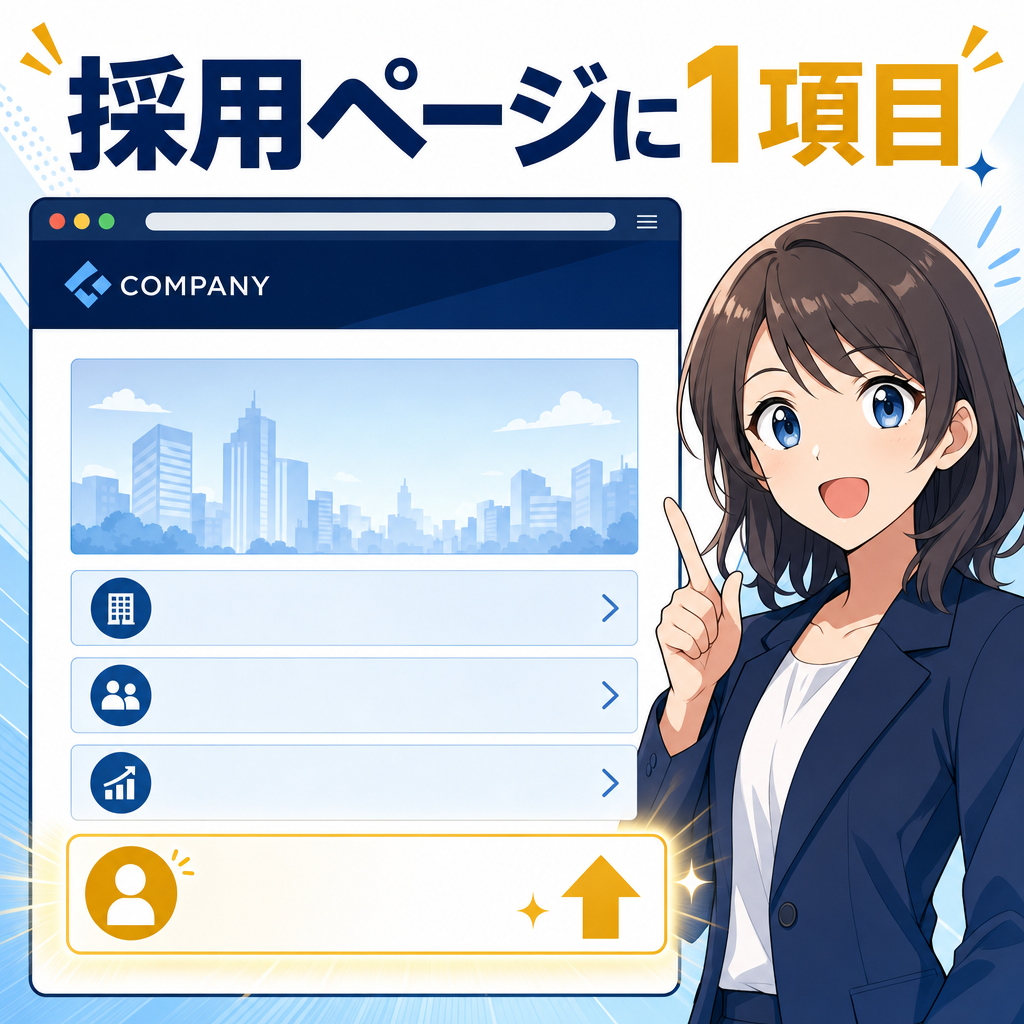 採用ページに1項目