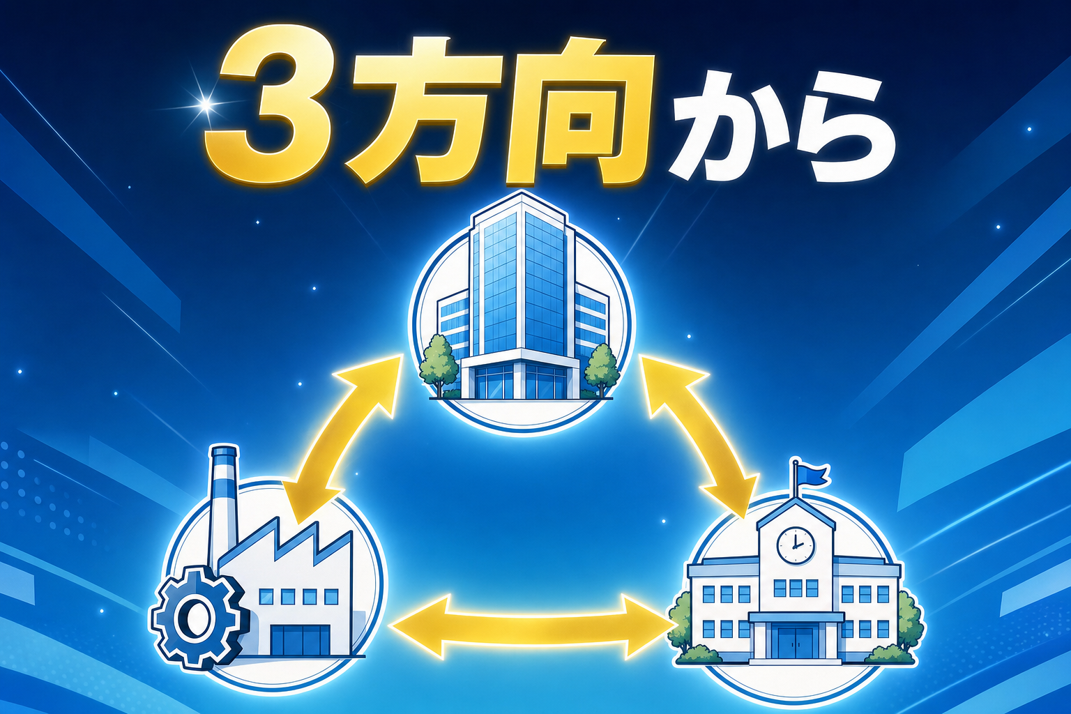 接点の作られ方が3方向から変わっている