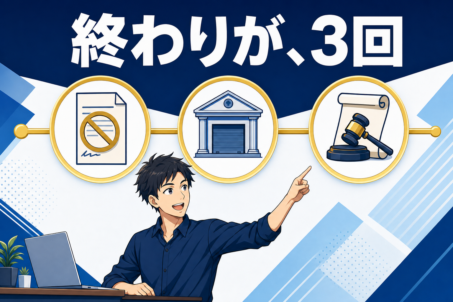 終わりが、3回