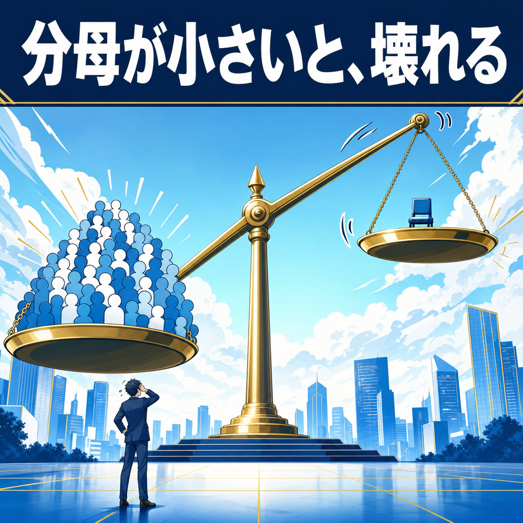 分母が小さいと、暴れる