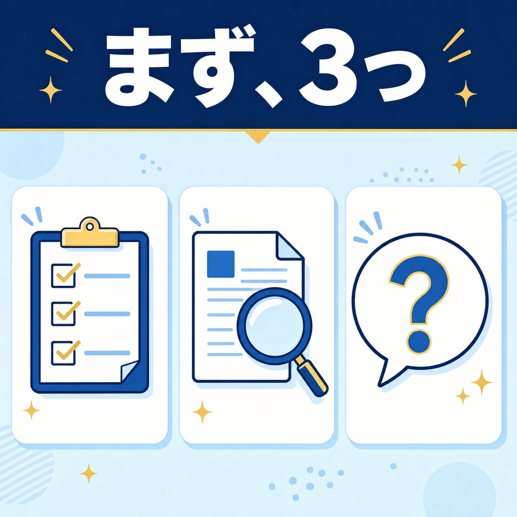 まず、3つ