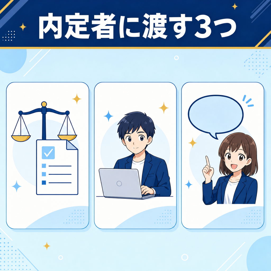 内定者に渡したい3つのもの