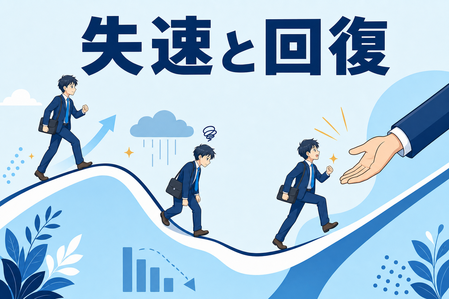 1年目は上向き、2年目で落ち、上司の関わりで戻る